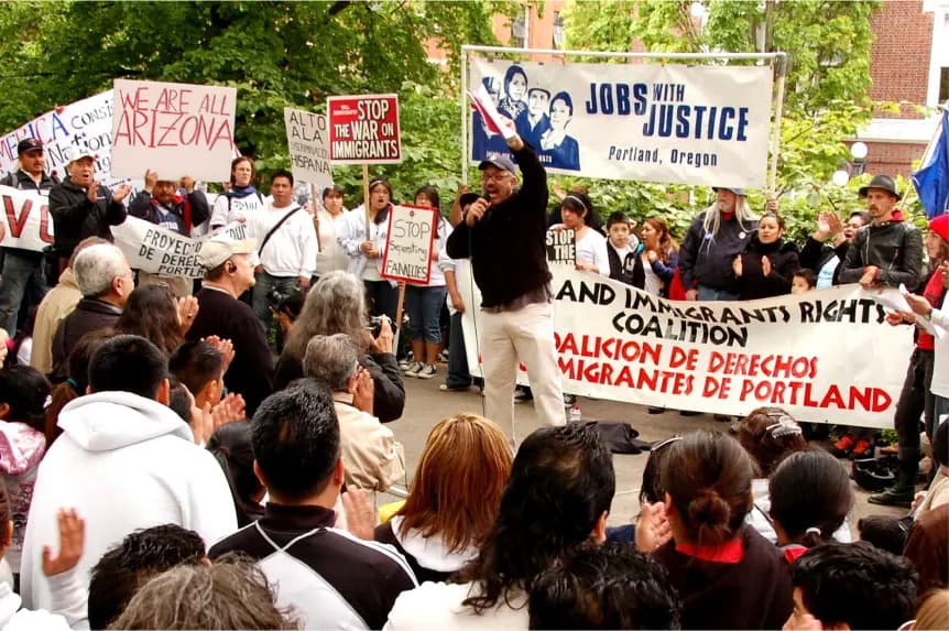 Man addressing crowd